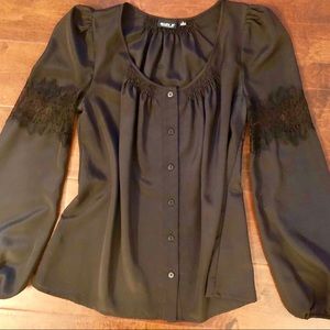 Allen B Black Silky Top